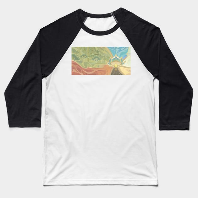 Travel Notes: Crown of Glory Genshin Impact Namecard Baseball T-Shirt by kazatodoesart